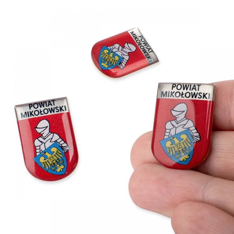 Brass Pins with any City Coat of Arms - 3D Domed - Custom Logo - PWD029