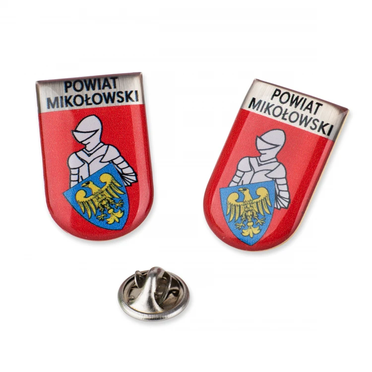 Brass Pins with any City Coat of Arms - 3D Domed - Custom Logo - PWD029