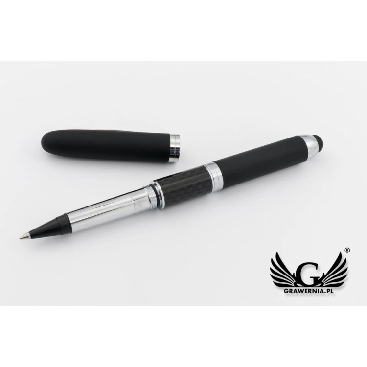 Ballpoint Pen with HERI New Promesa Stamp&Touch Black - Silver - HER011