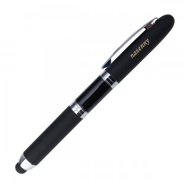Ballpoint Pen with HERI New Promesa Stamp&Touch Black - Silver - HER011-2