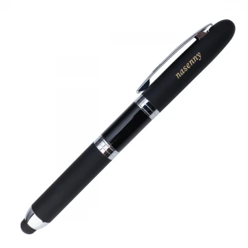 Ballpoint Pen with HERI New Promesa Stamp&Touch Black - Silver - HER011-2