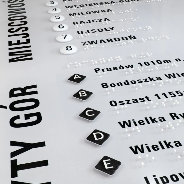 Typhlographic map of the landscape park with Braille script - size: 1100x700mm - TAB515