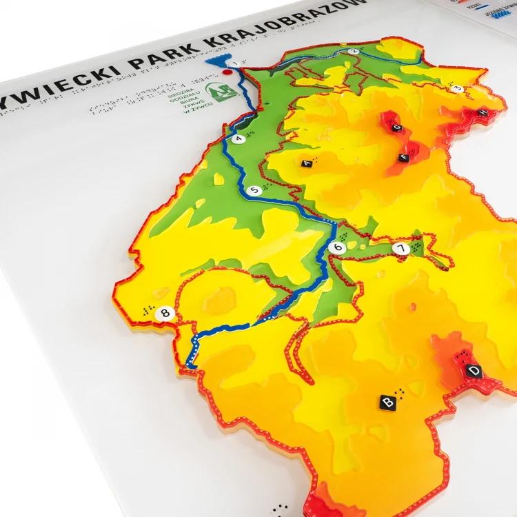 Typhlographic map of the landscape park with Braille script - size: 1100x700mm - TAB515