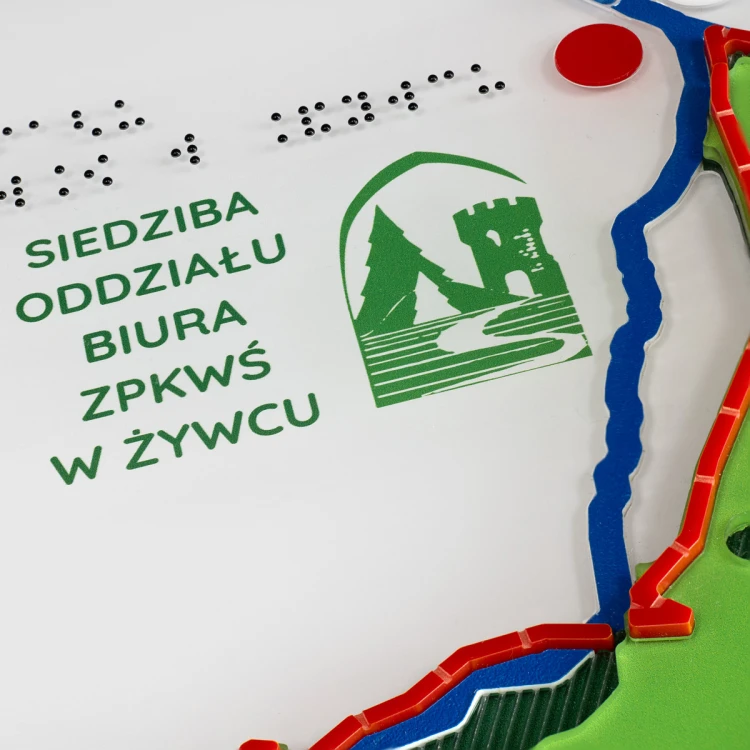Typhlographic map of the landscape park with Braille script - size: 1100x700mm - TAB515