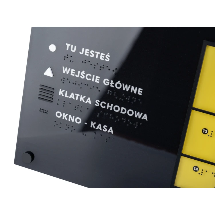 Tactile Map with Braille Script - Plexi and ADA - Size: 615x400mm - TAB484