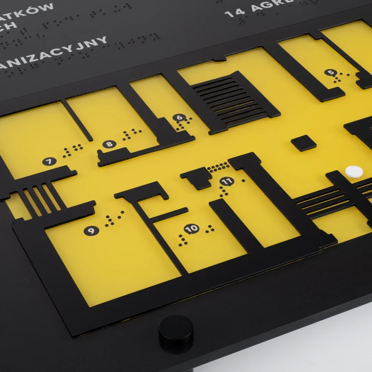 Tactile Map with Braille Script - Plexi and ADA - Size: 615x400mm - TAB484