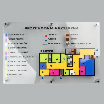Typhlographic Plan with Braille Script - Plexi and ADA - Size: 500x380mm - TAB518
