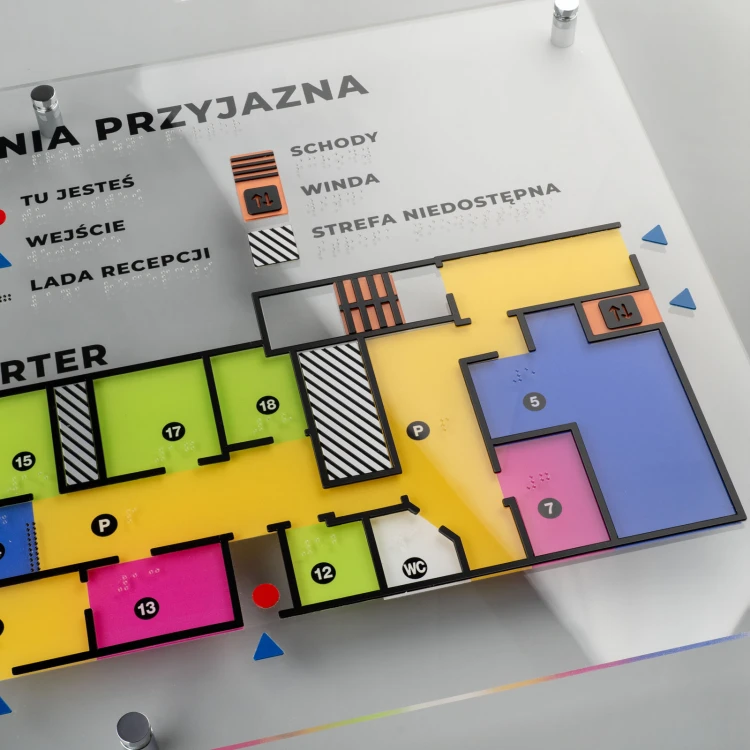 Typhlographic Plan with Braille Script - Plexi and ADA - Size: 500x380mm - TAB518