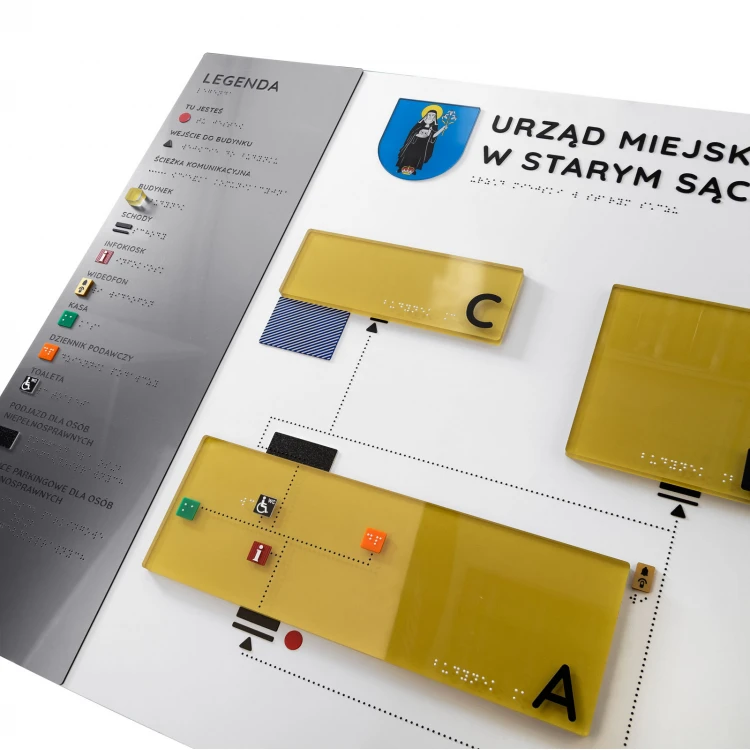 Typhlographic Plan with Braille Script and Interchangeable Element - size: 1000x650mm - TAB519