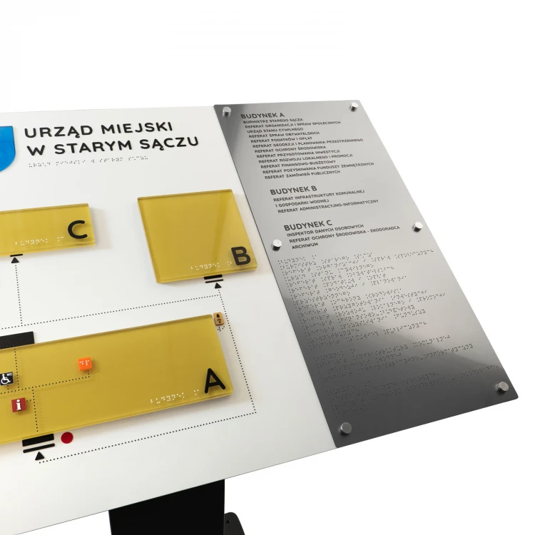 Typhlographic Plan with Braille Script and Interchangeable Element - size: 1000x650mm - TAB519