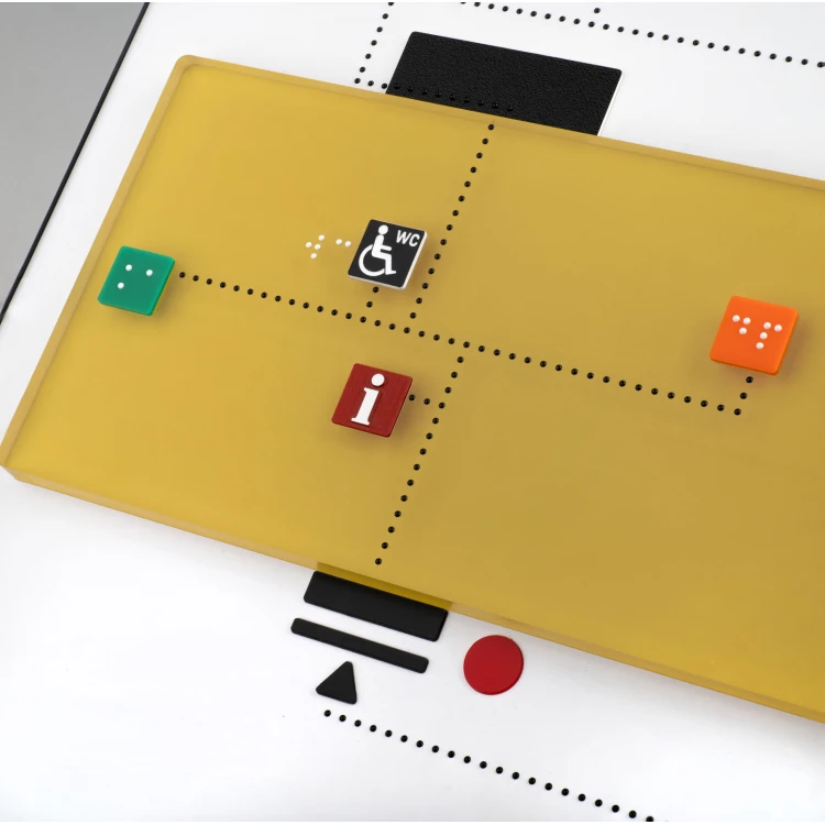 Typhlographic Plan with Braille Script and Interchangeable Element - size: 1000x650mm - TAB519