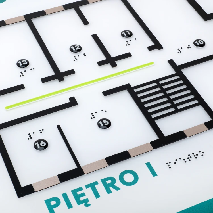 Tactile map with Braille script - plexi and ADA - dimensions: 880x630mm - TAB533