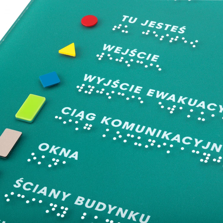 Tactile map with Braille script - plexi and ADA - dimensions: 880x630mm - TAB533