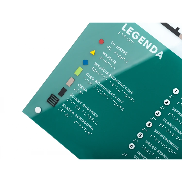 Tactile map with Braille script - plexi and ADA - dimensions: 880x630mm - TAB533