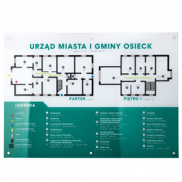 Tactile map with Braille script - plexi and ADA - dimensions: 880x630mm - TAB533