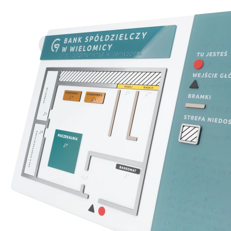 Typhlographic Plan with Braille Script - Plexi, ADA and Laminate - Dimensions: 560x295mm - TAB553