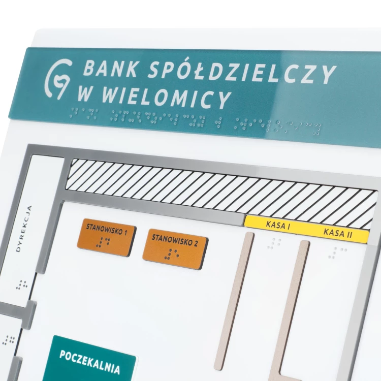 Typhlographic Plan with Braille Script - Plexi, ADA and Laminate - Dimensions: 560x295mm - TAB553