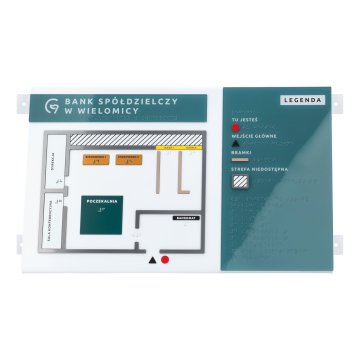 Typhlographic Plan with Braille Script - Plexi, ADA and Laminate - Dimensions: 560x295mm - TAB553