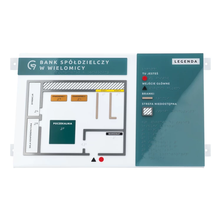 Typhlographic Plan with Braille Script - Plexi, ADA and Laminate - Dimensions: 560x295mm - TAB553