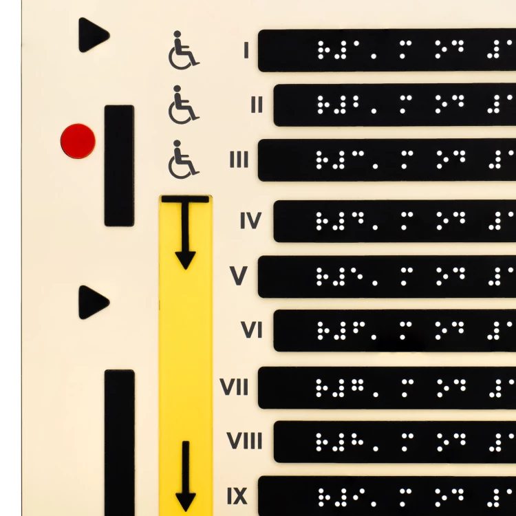Braille tile plan - ADA plastic, laminate and acrylic - Dimension 550x445mm - TAB585