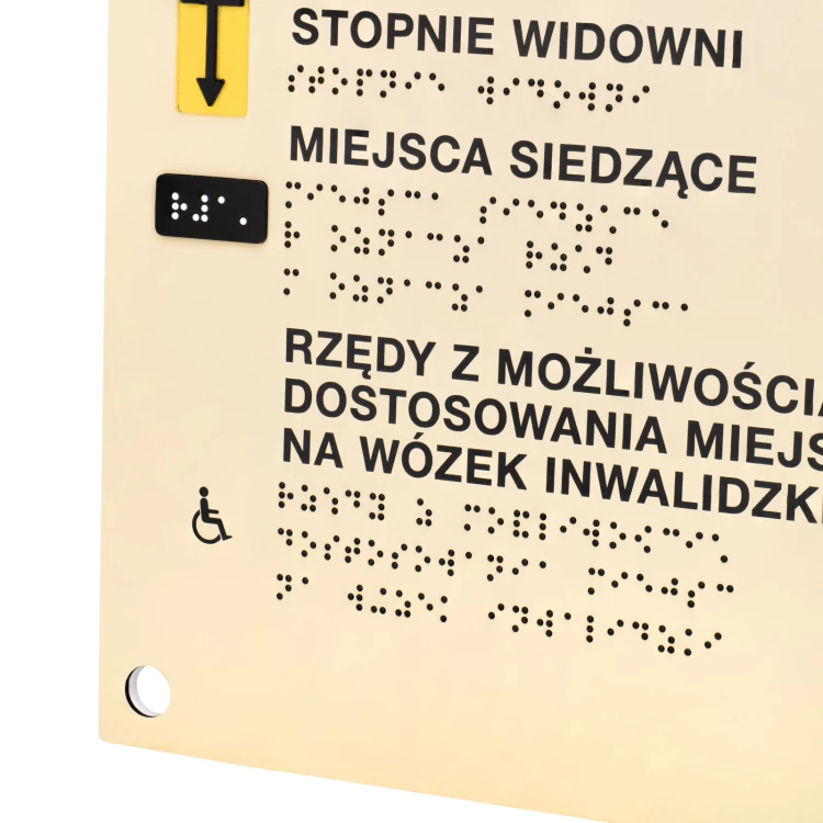Braille tile plan - ADA plastic, laminate and acrylic - Dimension 550x445mm - TAB585