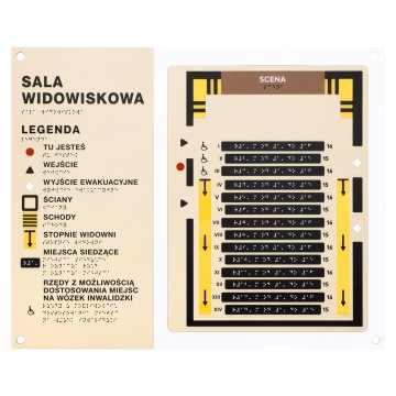 Braille tile plan - ADA plastic, laminate and acrylic - Dimension 550x445mm - TAB585