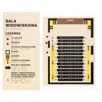 Braille tile plan - ADA plastic, laminate and acrylic - Dimension 550x445mm - TAB585