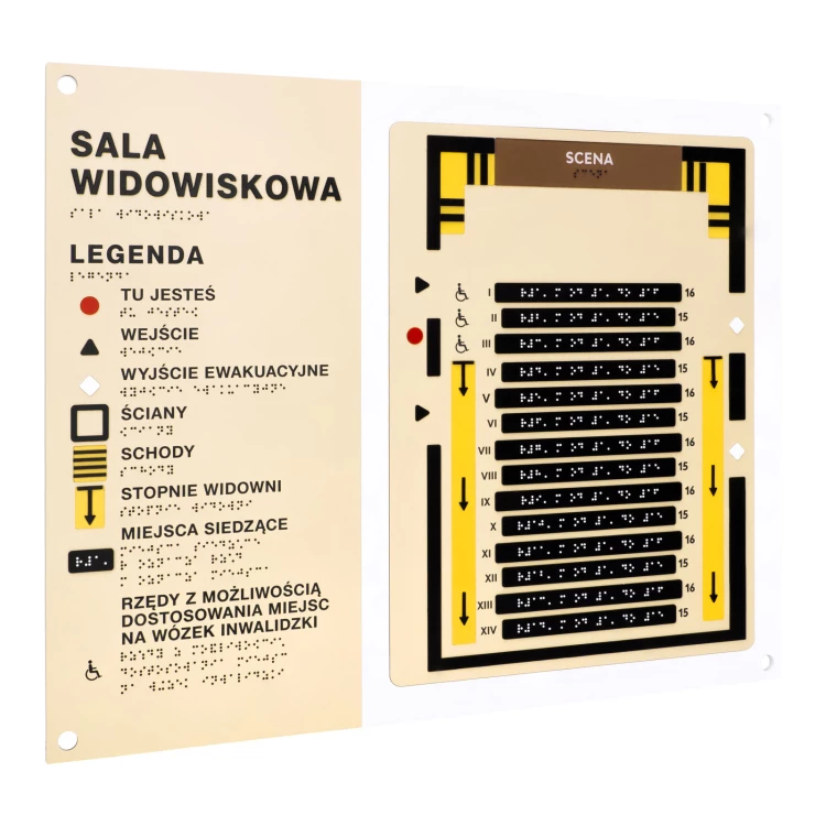 Braille tile plan - ADA plastic, laminate and acrylic - Dimension 550x445mm - TAB585