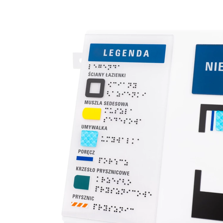 Braille plan with tile writing - ADA material, laminate and acrylic - Dimension 297x210mm - TAB586
