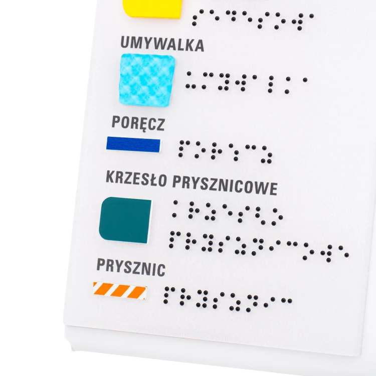 Braille plan with tile writing - ADA material, laminate and acrylic - Dimension 297x210mm - TAB586
