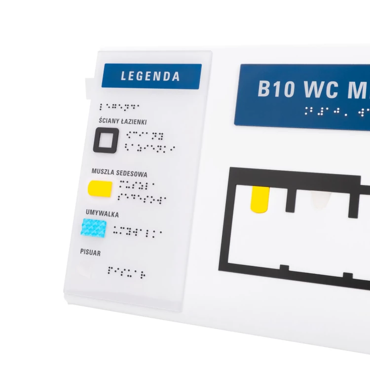 Braille tile plan - ADA plastic, laminate and acrylic - Dimension 297x210mm - TAB587