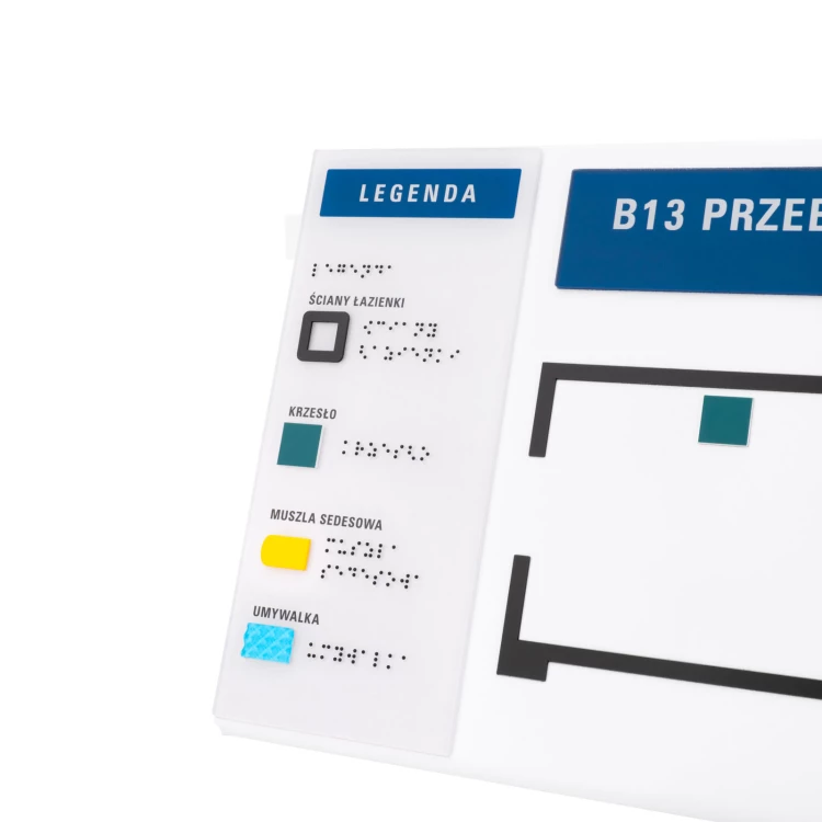 Braille plan with tile writing - ADA material, laminate and acrylic - Dimension 400x250mm - TAB588