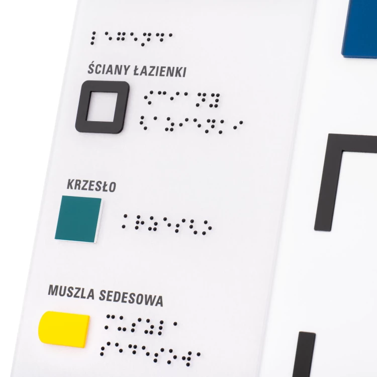 Braille plan with tile writing - ADA material, laminate and acrylic - Dimension 400x250mm - TAB588