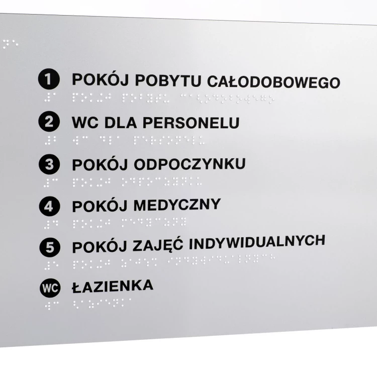 Braille tile plan - ADA plastic, laminate and acrylic - Dimension 850x650mm - TAB589