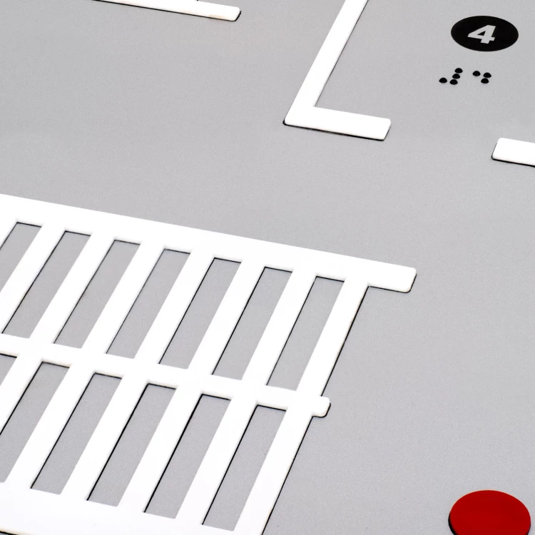 Braille tile plan - ADA plastic, laminate and acrylic - Dimension 850x650mm - TAB589