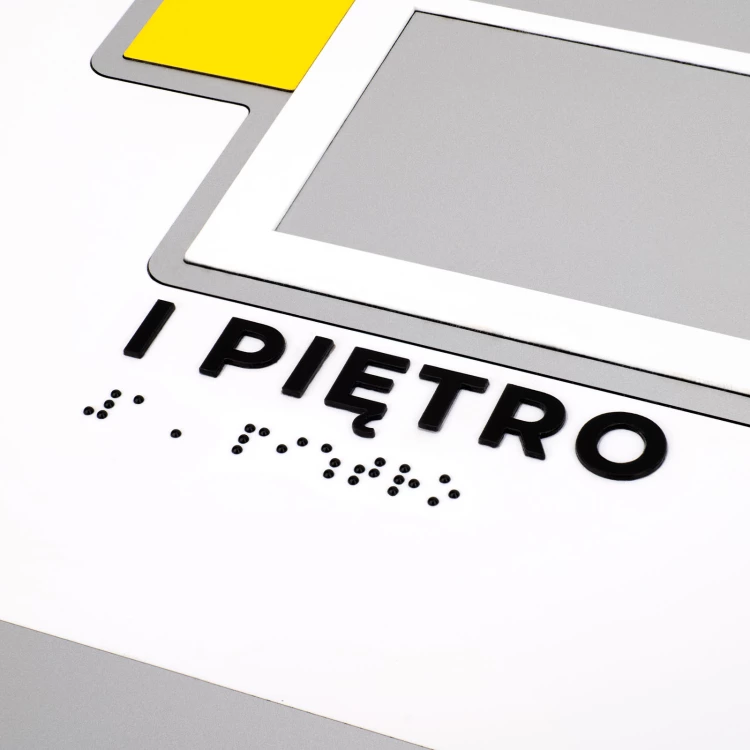 Braille tile plan - ADA plastic, laminate and acrylic - Dimension 850x650mm - TAB589