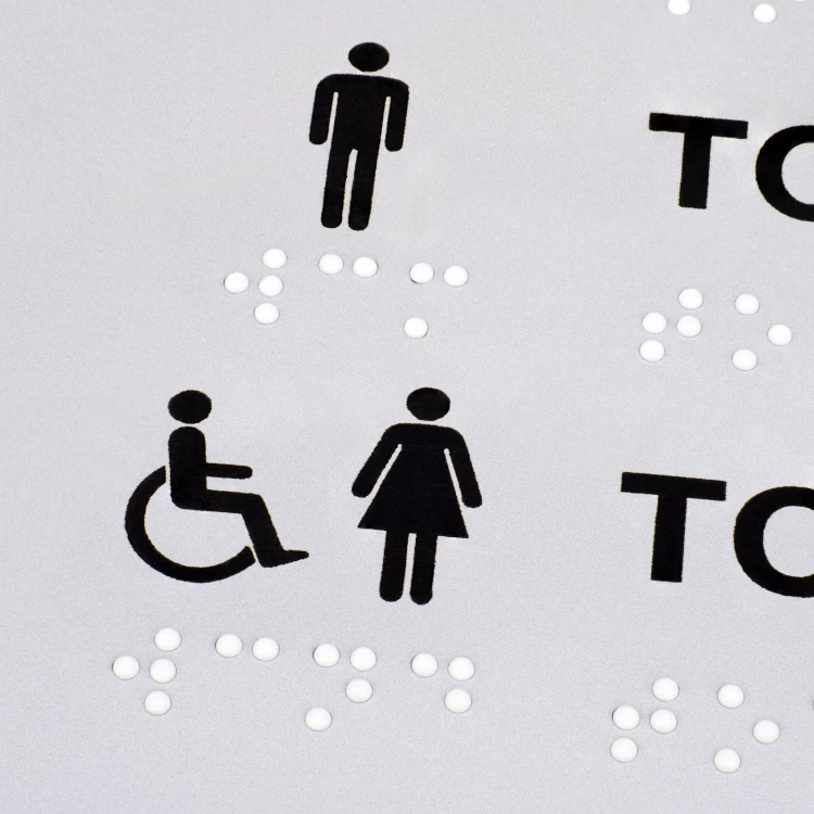 Braille tile plan - ADA plastic, laminate and acrylic - Dimension 850x650mm - TAB589