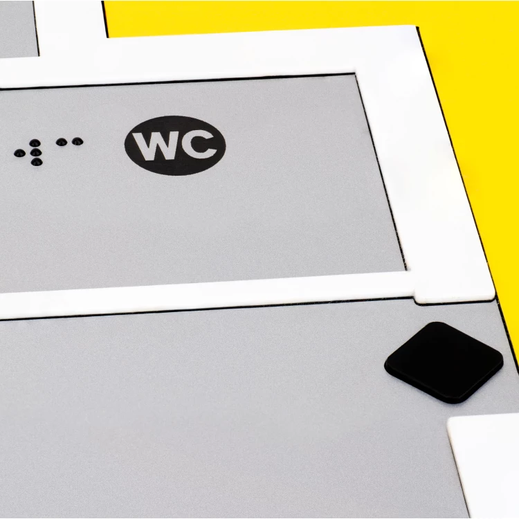 Braille tile plan - ADA plastic, laminate and acrylic - Dimension 850x650mm - TAB589