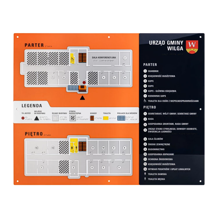 Braille typhographic plan - Hard PVC, 3D doming, laminate and acrylic - Dimension 1000x800mm - TAB639