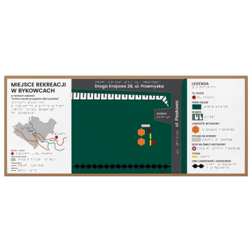 Braille plan with Braille - PVC hard, ADA plastic, laminate and acrylic - Dimensions 770x320 mm - TAB668