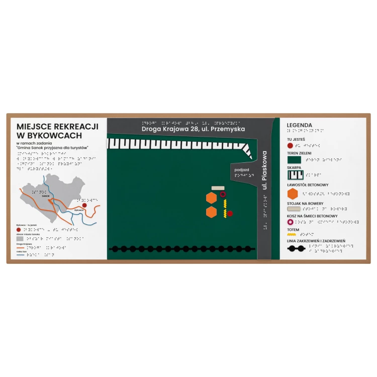 Braille plan with Braille - PVC hard, ADA plastic, laminate and acrylic - Dimensions 770x320 mm - TAB668