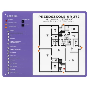 Braille plan with ADA material, 3D doming, laminate and acrylic - Size 690x450 mm - TAB680