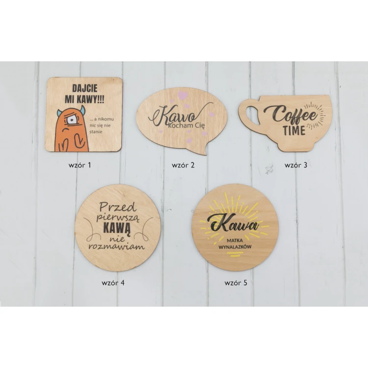 Wooden Coasters 3mm - Set of 100 pieces - UV Color Print - KOR005