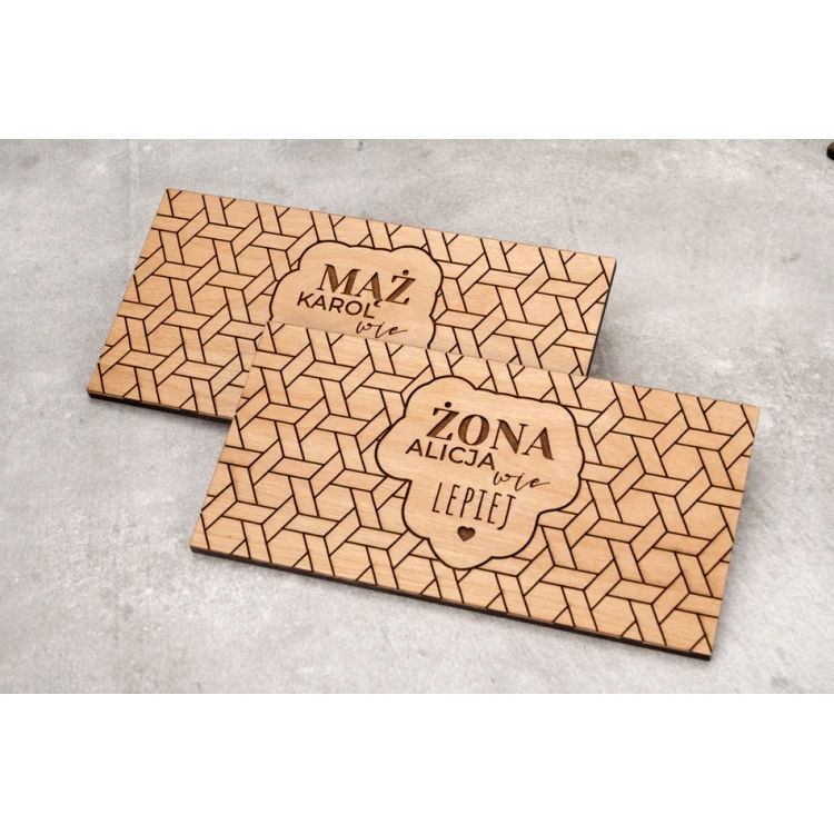 Coasters 2 pcs. made of solid alder wood - Husband knows everything, wife knows better - dim. 158x80mm - PDK007