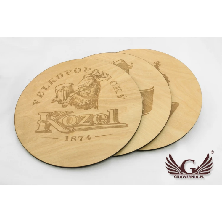 Wooden coaster laser cut and engraved - diameter: 275mm