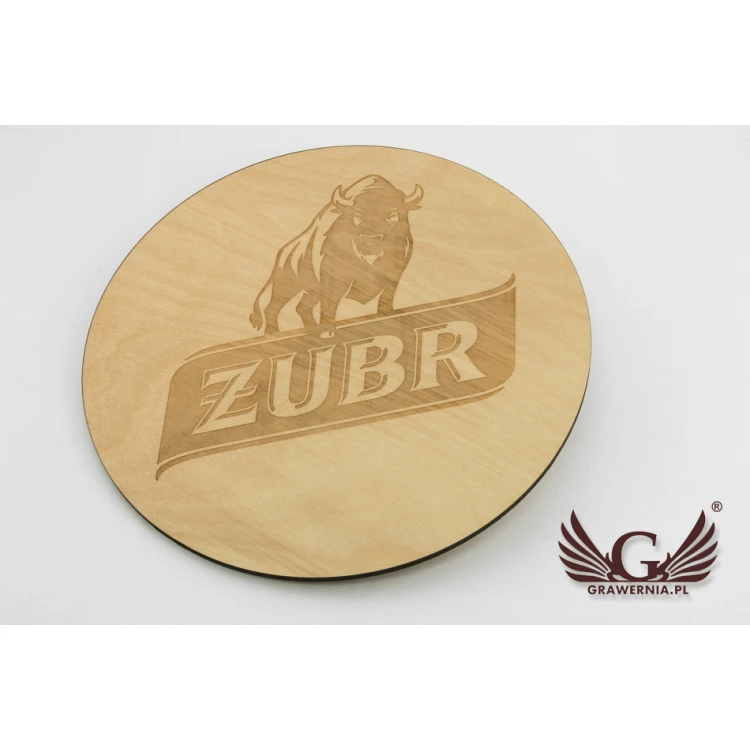 Wooden coaster laser cut and engraved - diameter: 275mm