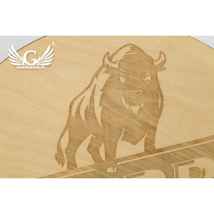 Wooden coaster laser cut and engraved - diameter: 275mm