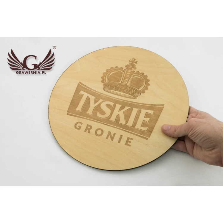 Wooden coaster laser cut and engraved - diameter: 275mm