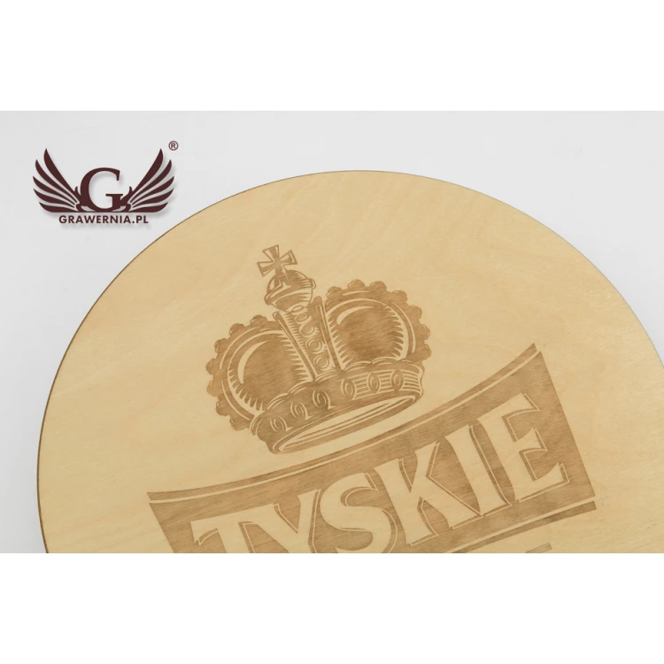 Wooden coaster laser cut and engraved - diameter: 275mm