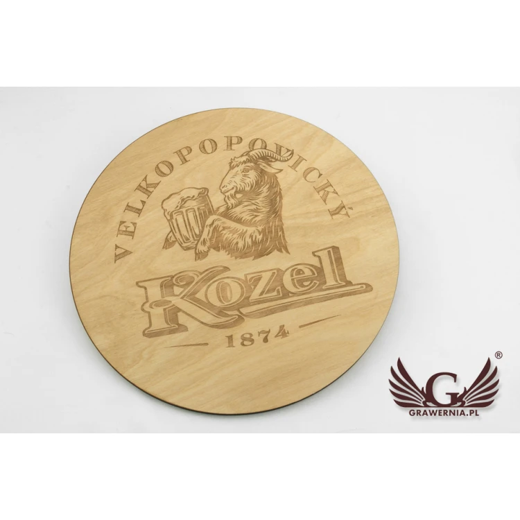 Wooden coaster laser cut and engraved - diameter: 275mm